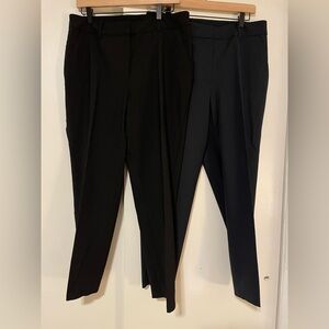 Lot of Quince Italian Wool Slim Leg Ankle Pants, size 12. One navy, one black.